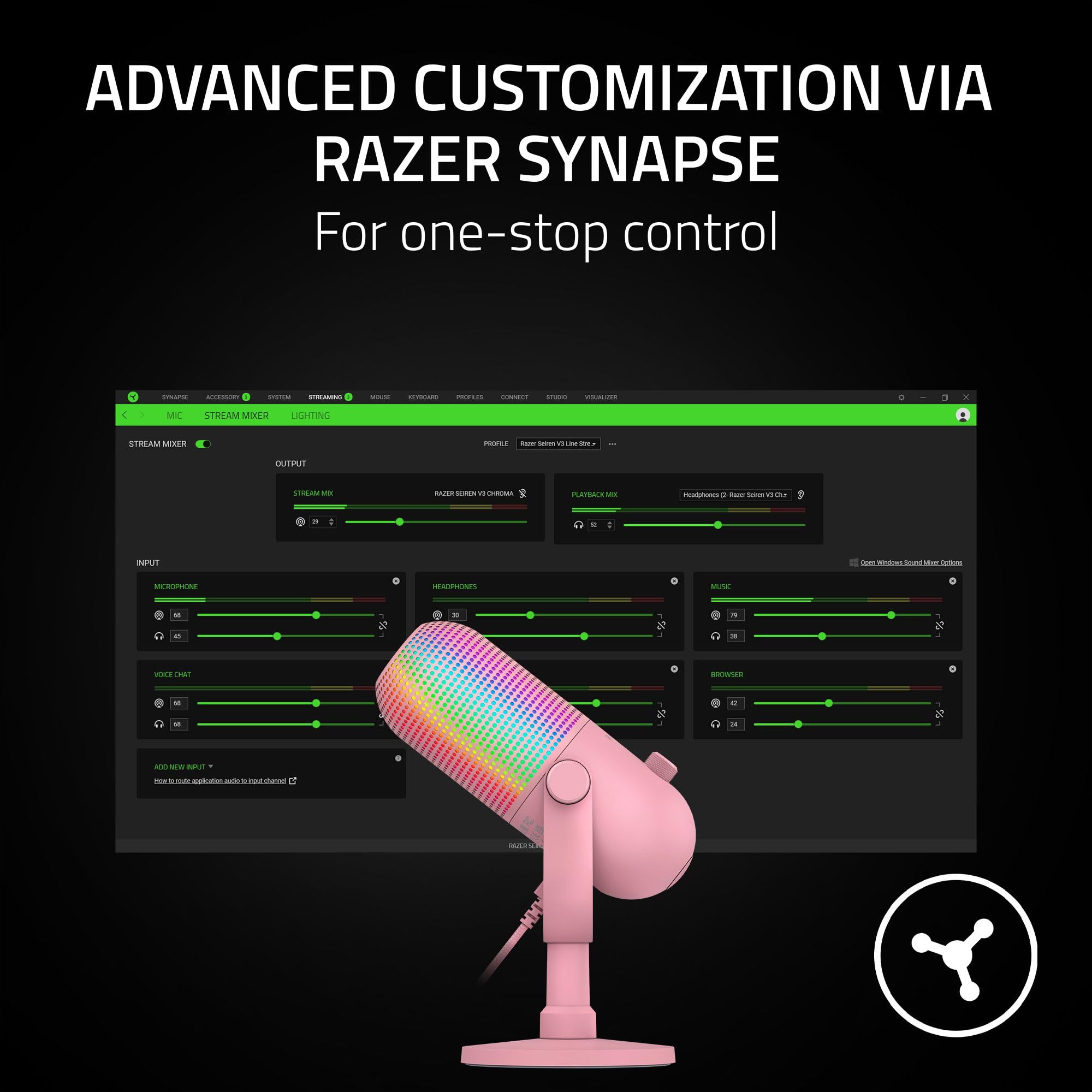 Foto 8 pulgar | Micrófono Usb Razer Seiren V3 Chroma Rgb Con Transmisión Y Juego - Venta Internacional.