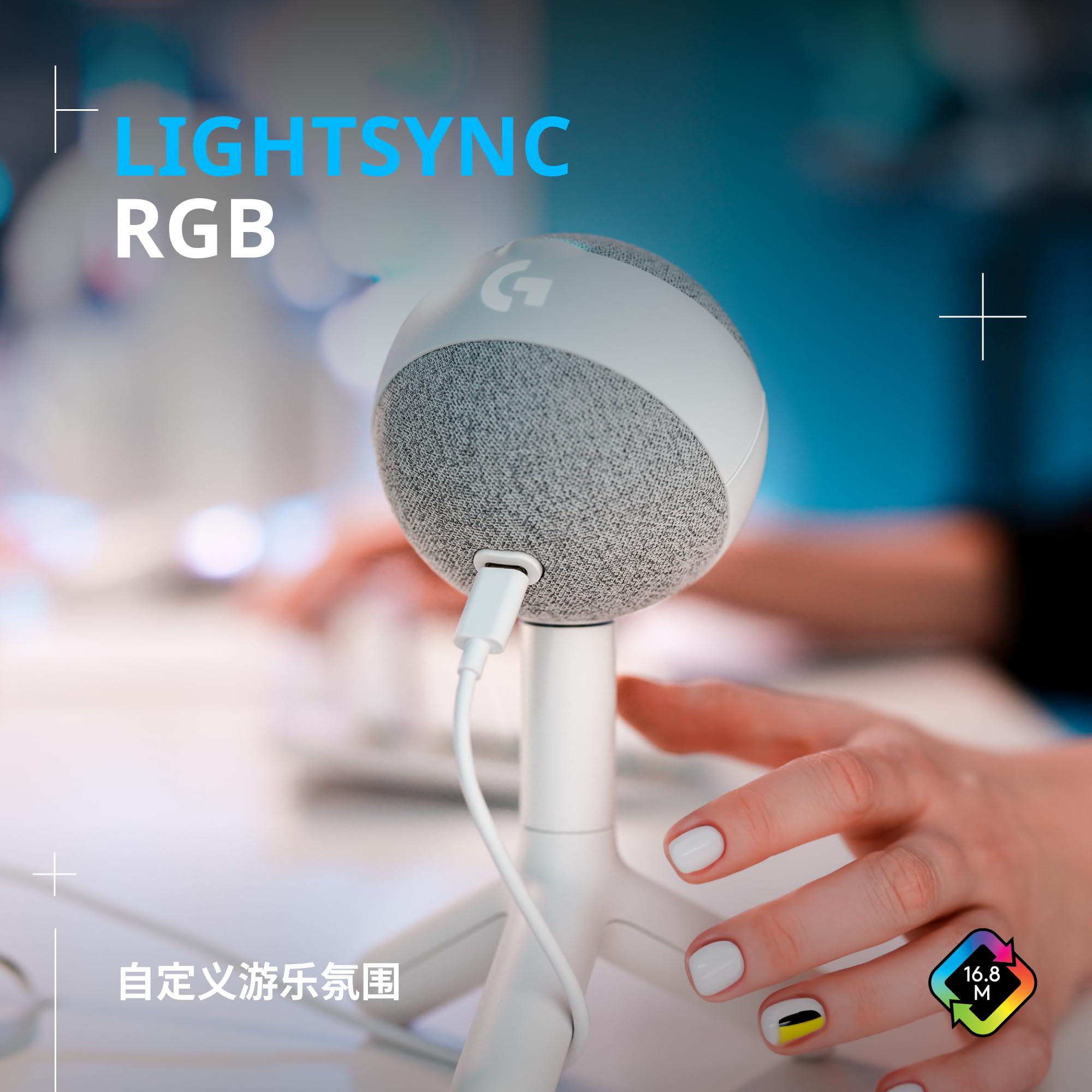 Foto 2 | Micrófono Logitech G Yeti Orb Condenser Rgb Gaming Usb - Venta Internacional.