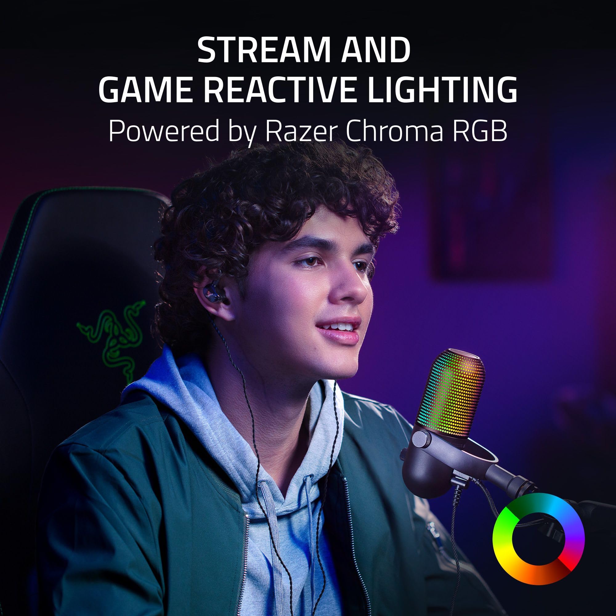 Foto 3 pulgar | Micrófono Usb Razer Seiren V3 Chroma Rgb Con Transmisión Y Juego - Venta Internacional.