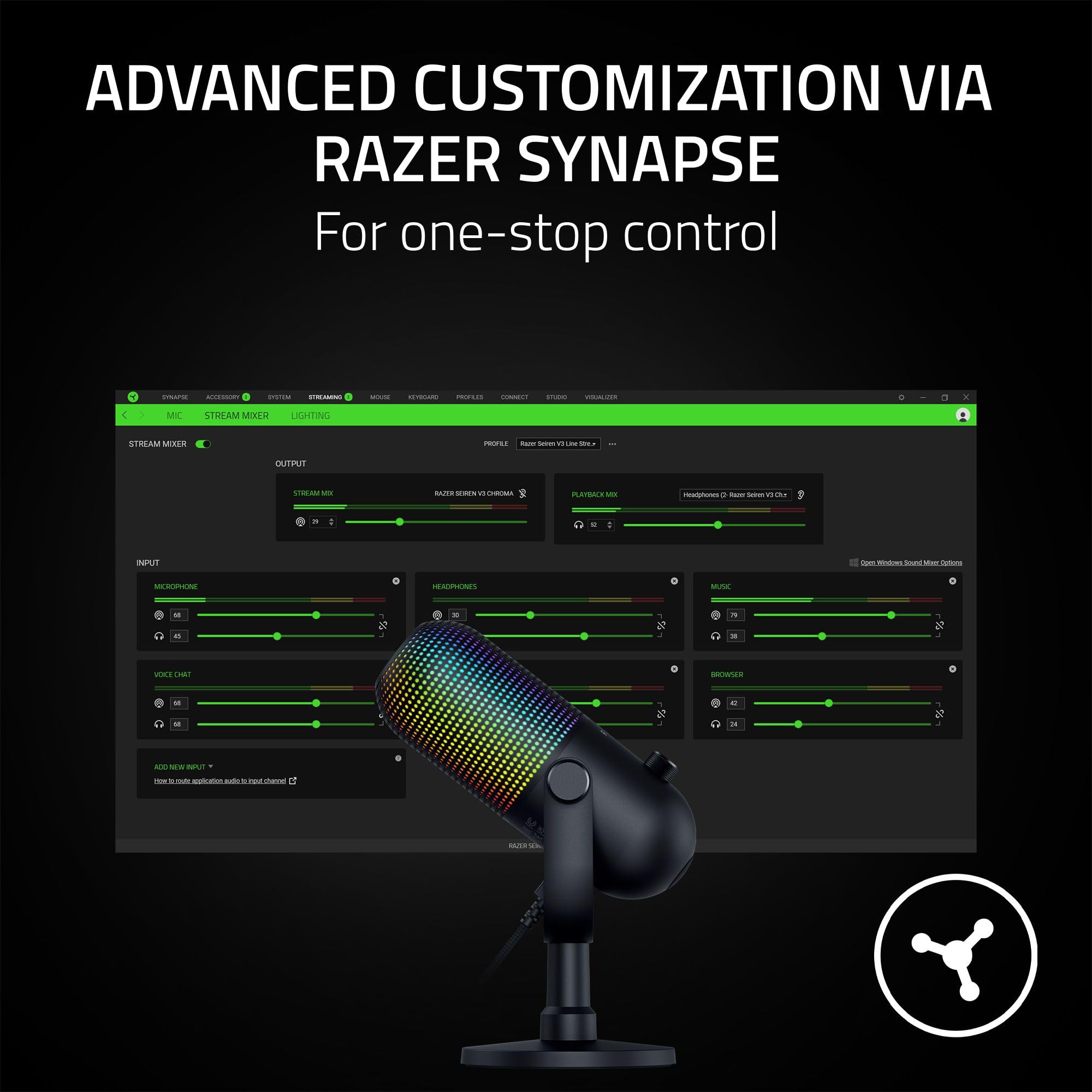 Foto 7 | Micrófono Usb Razer Seiren V3 Chroma Rgb Con Transmisión Y Juego - Venta Internacional.
