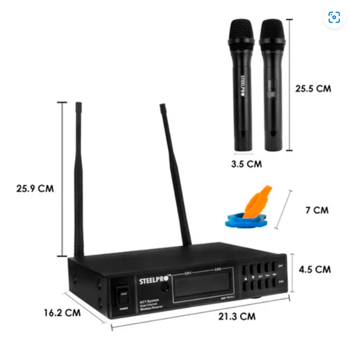 Foto 5 pulgar | Micrófono Uhf Profesional Steelpro Frecuencia Multicanal Color Negro