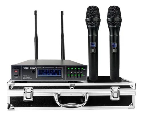 Foto 6 pulgar | Micrófono Uhf Profesional Steelpro Frecuencia Multicanal Color Negro