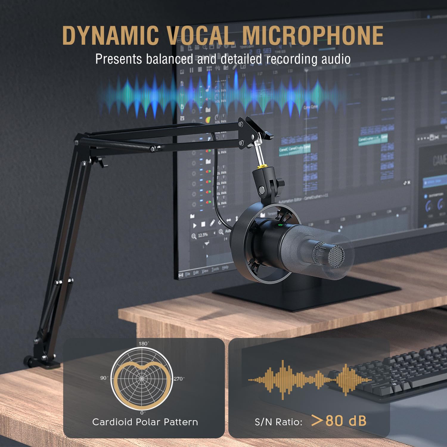 Foto 4 pulgar | Kit De Micrófonos Para Podcasts Fifine K688 Usb/xlr Dynamic Con Boom Arm - Venta Internacional.