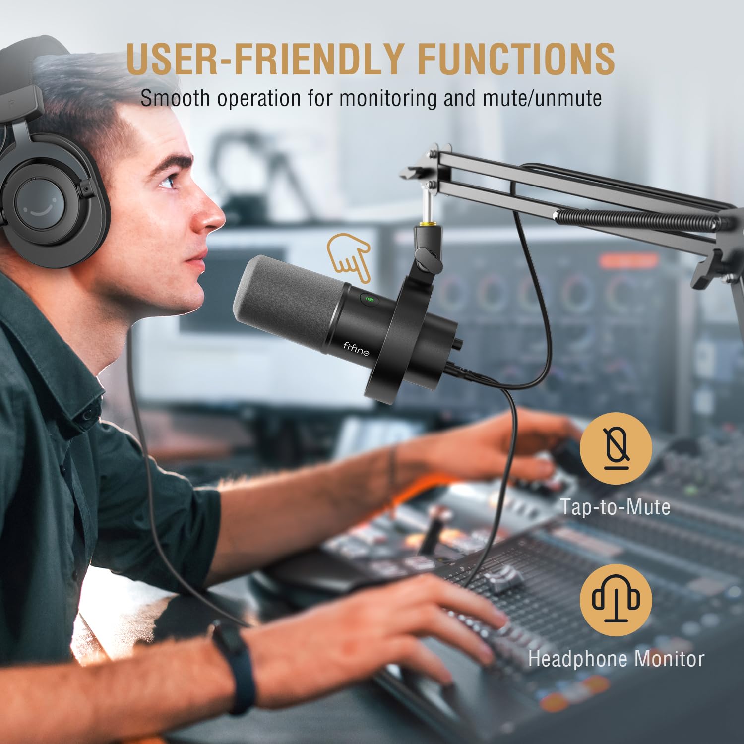 Foto 7 pulgar | Kit De Micrófonos Para Podcasts Fifine K688 Usb/xlr Dynamic Con Boom Arm - Venta Internacional.