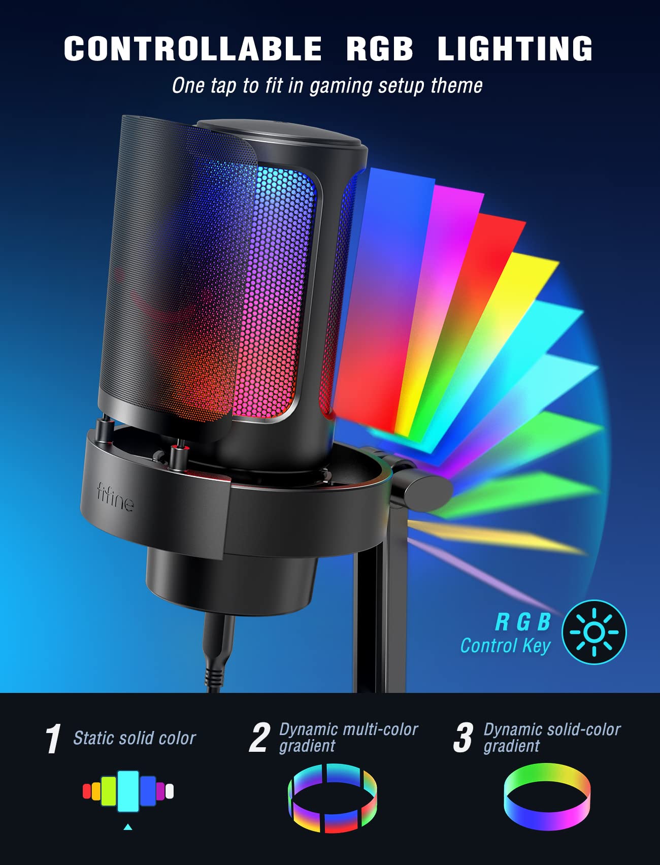 Foto 2 | Micrófono Para Juegos Fifine A8 Usb Pc Para Transmisión Con Rgb - Venta Internacional.