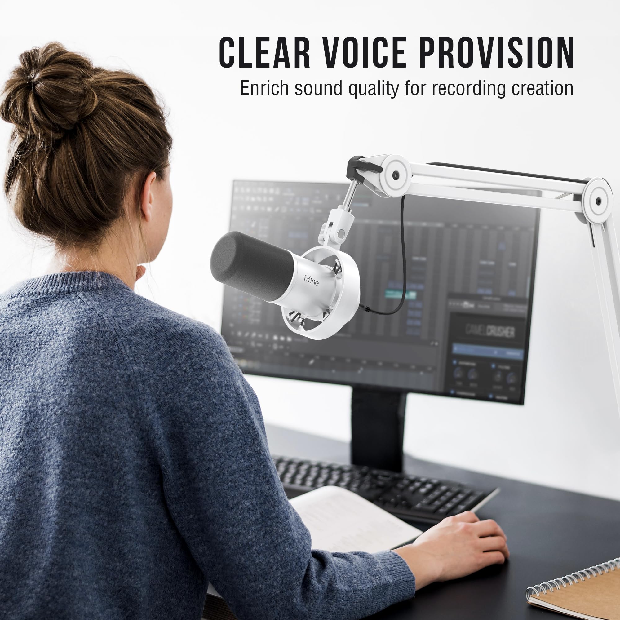 Foto 7 | Micrófono Para Podcast Fifine Xlr/usb Micrófono Vocal Dinámico De Estudio - Venta Internacional.
