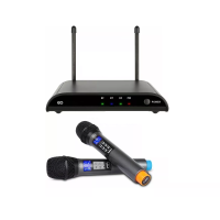 Micrófono Uhf Profesional Con Frecuencia Multicanal Blutooth Eo Safe Import Sesi-8627-1 Negro