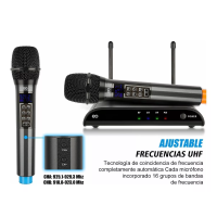 Foto 3 | Micrófono Uhf Profesional Con Frecuencia Multicanal Blutooth Eo Safe Import Sesi-8627-1 Negro