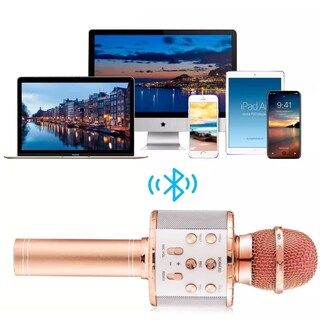 Foto 2 | Micrófono de Karaoke Inalámbrico Bluetooth 4 en 1 con Bocina Rosa ESI-4205-1