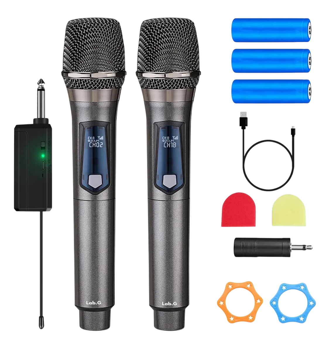 Micrófono Inalámbrico Profesional De Karaoke Con Receptor 2 Pzs Negro