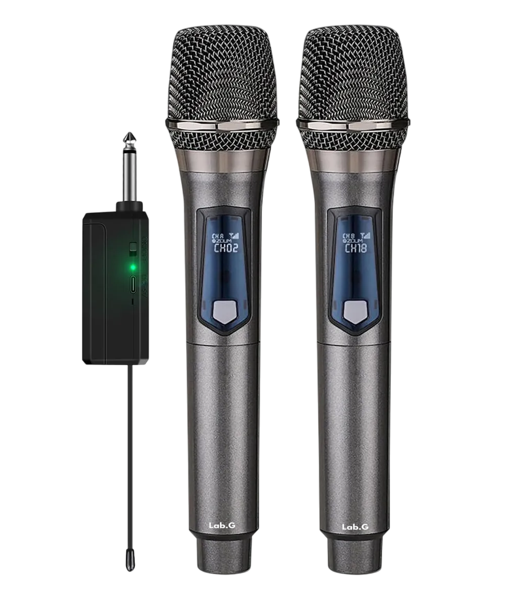 Foto 3 pulgar | Micrófono Inalámbrico Profesional De Karaoke Con Receptor 2 Pzs Negro