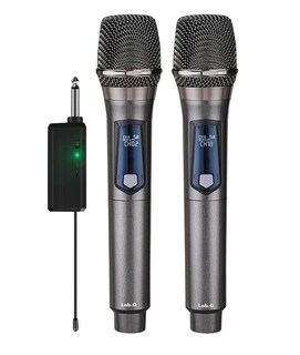 Foto 2 | Micrófono Inalámbrico Profesional De Karaoke Con Receptor 2 Pzs Negro