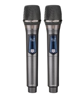 Foto 3 | Micrófono Inalámbrico Profesional De Karaoke Con Receptor 2 Pzs Negro