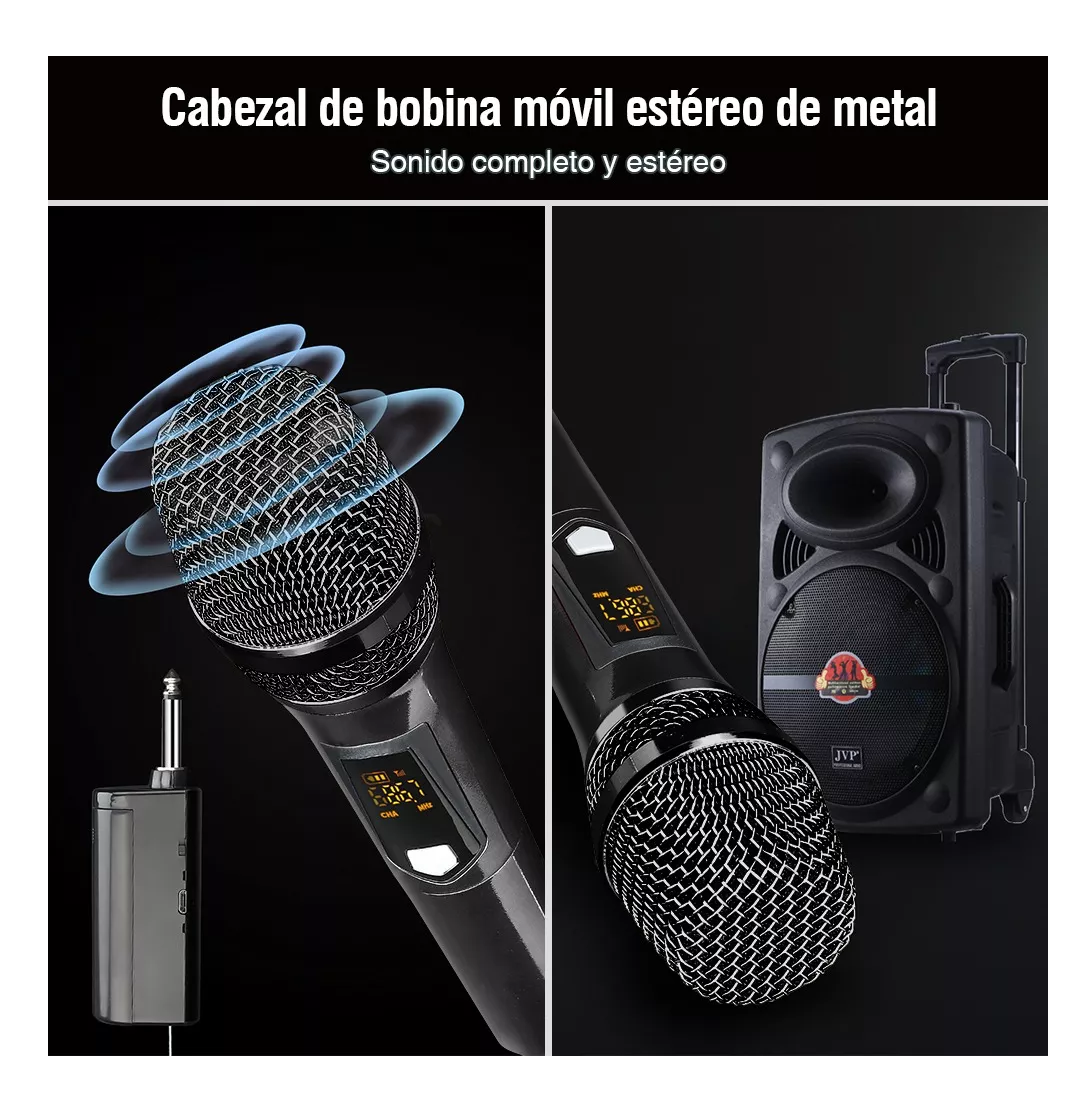 Foto 5 | Micrófono Inalámbrico Lab.g Profesional Karaoke Kit 2 Pcs Universal, Color Negro