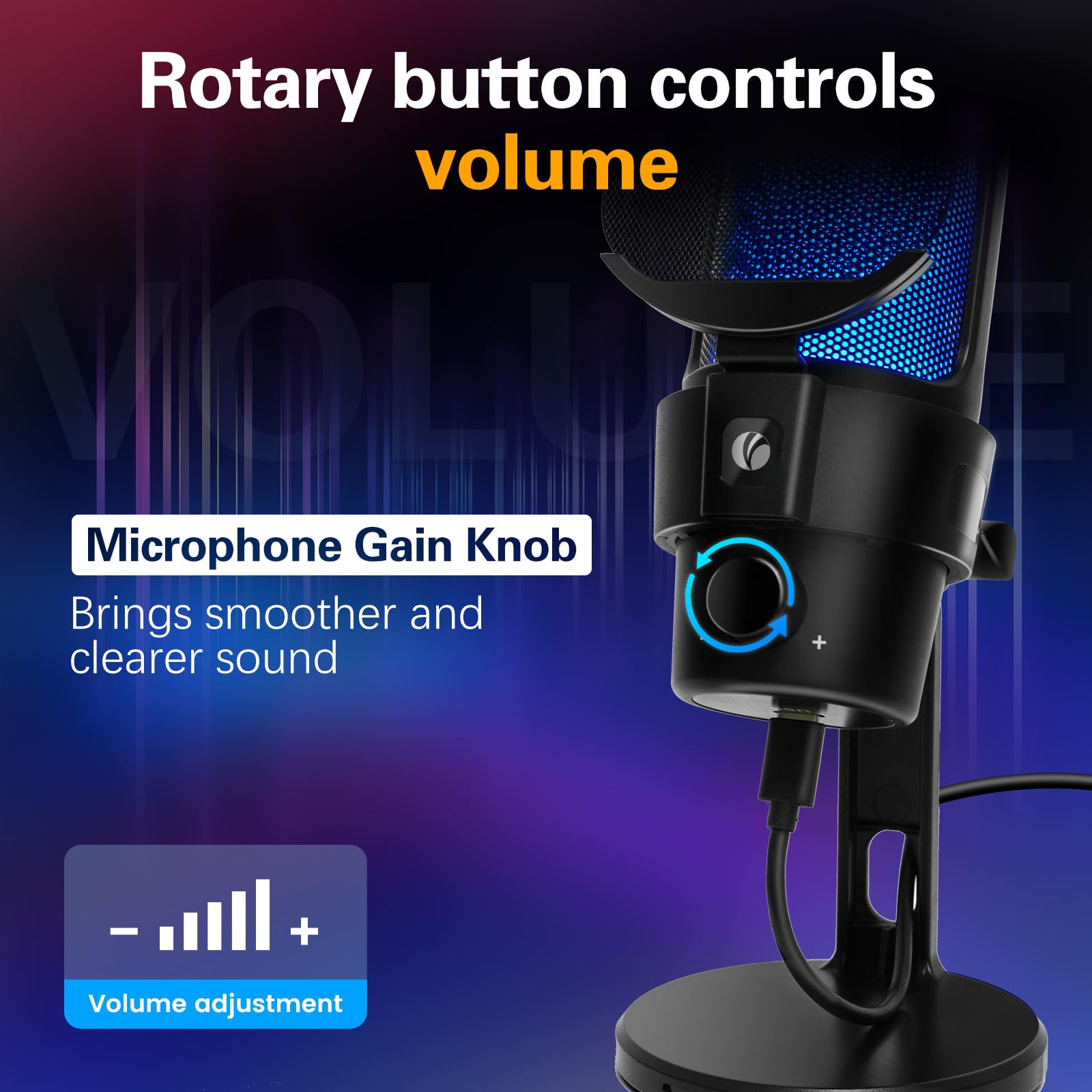 Foto 6 pulgar | Micrófono Usb Para Juegos Vcom Pd100x Con Soporte, Filtro Pop Y Rgb - Venta Internacional.