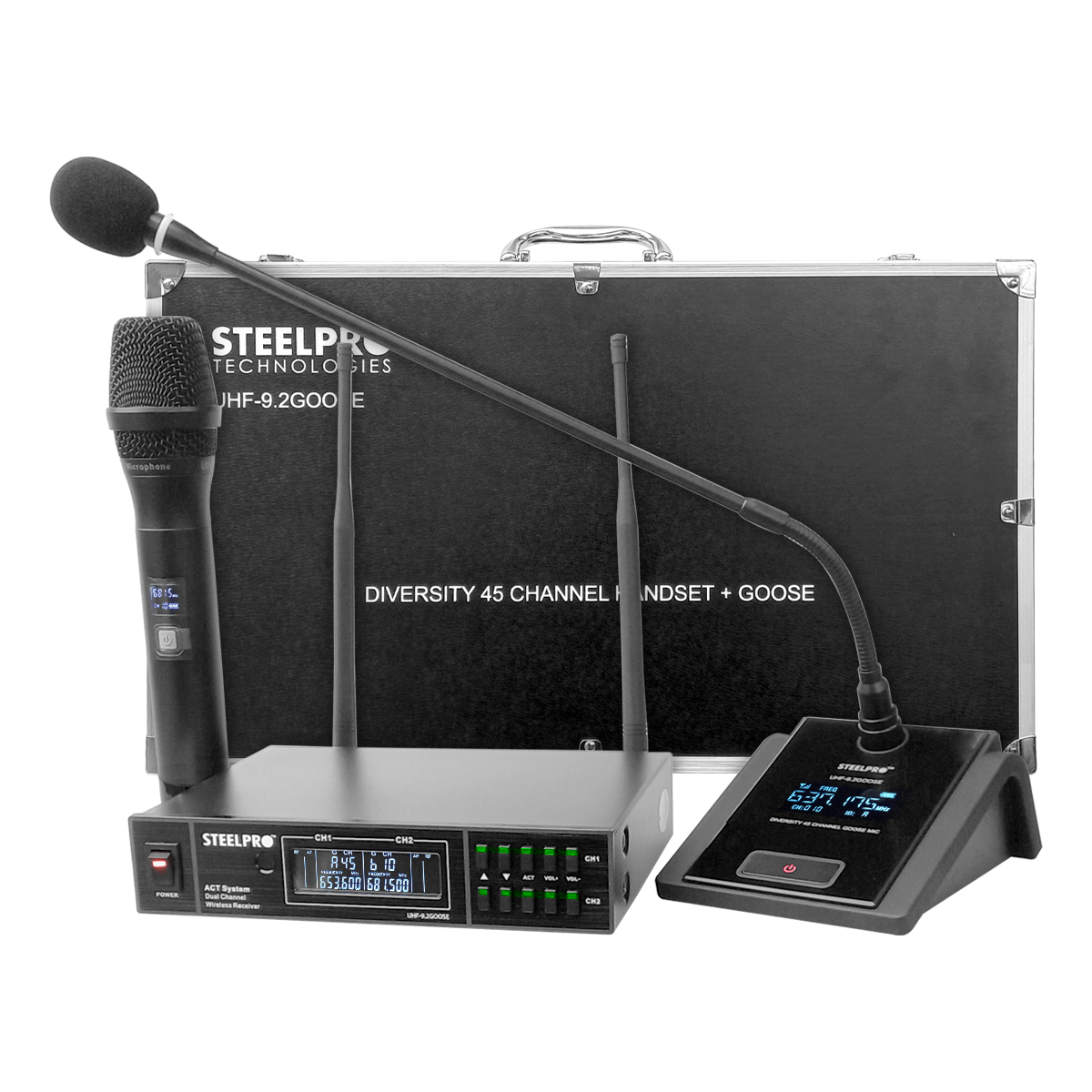 Foto 1 | Microfono Uhf Profesional Steelpro Cuello De Ganzo Diversity Color Negro
