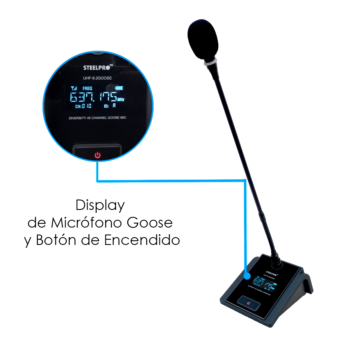 Foto 2 | Microfono Uhf Profesional Steelpro Cuello De Ganzo Diversity Color Negro