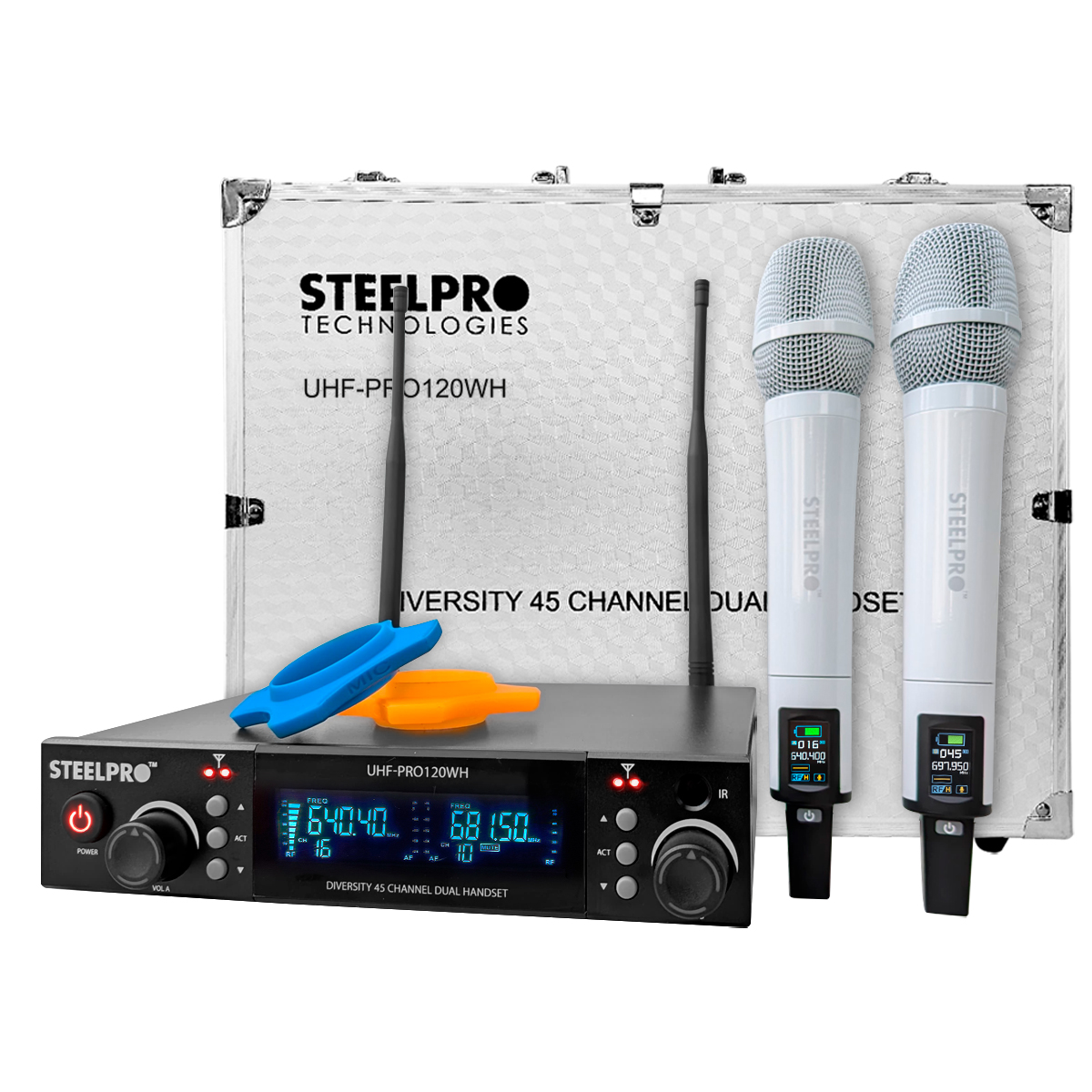 Foto 2 pulgar | Microfono Uhf-pro120wh Profesional Steelpro Diversity 45ch 120 Metros Color Blanco