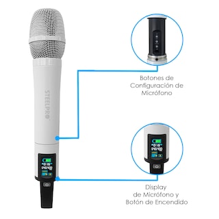 Foto 2 | Microfono Uhf-pro120wh Profesional Steelpro Diversity 45ch 120 Metros Color Blanco