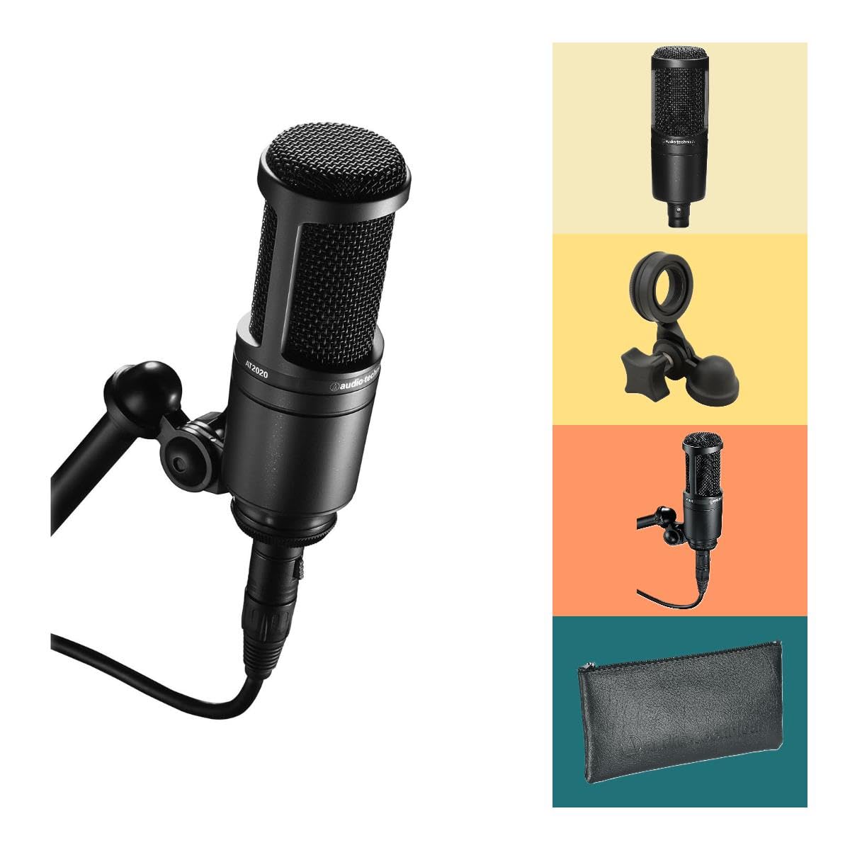 Foto 2 | Micrófono De Estudio Audio Technica At2020 Con Filtro Pop Y Cable - Venta Internacional.