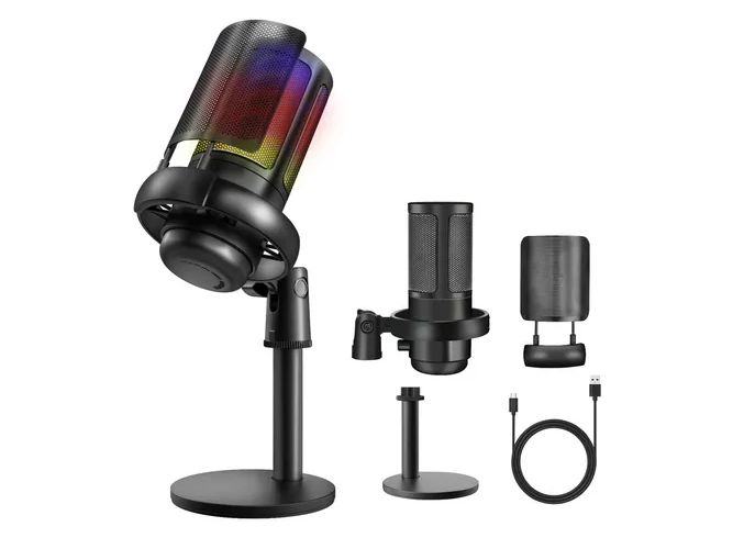 Xtellar Micrófono Gamer Rgb Pro Usb Condensador, Perfecto Para Streaming, Gaming Y Videos En Mac Y Pc