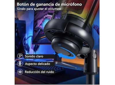 Foto 3 | Xtellar Micrófono Gamer Rgb Pro Usb Condensador, Perfecto Para Streaming, Gaming Y Videos En Mac Y Pc