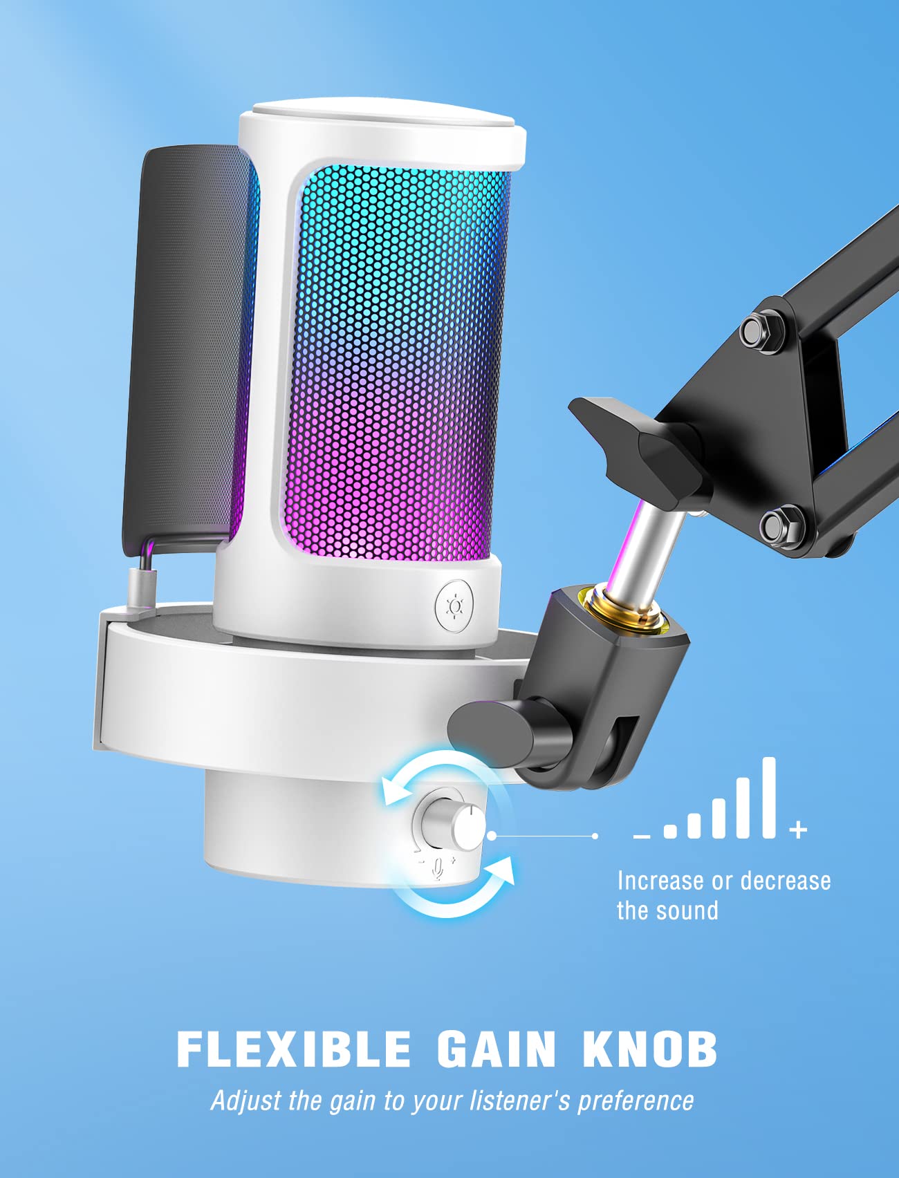 Foto 6 pulgar | Micrófono Rgb Fifine Blanco - Venta Internacional