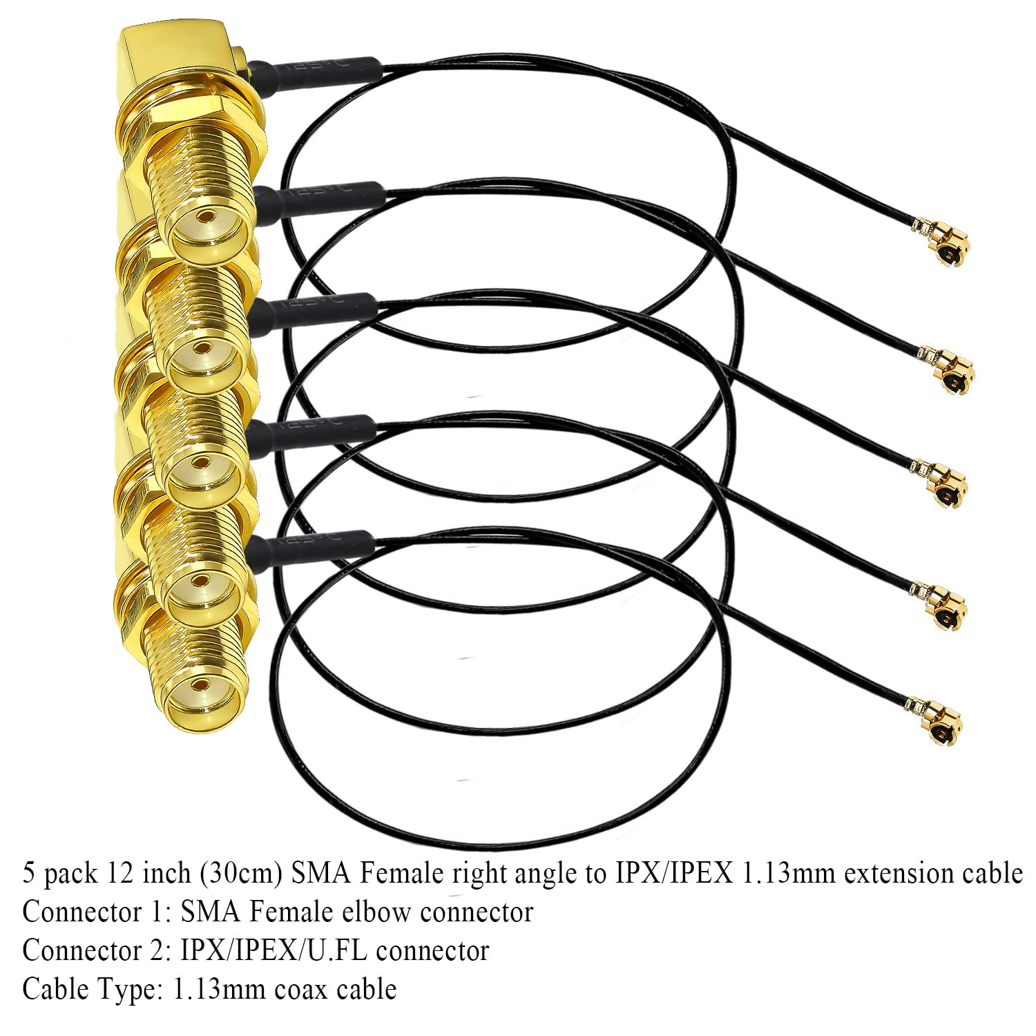 Foto 7 | Cable Coaxial Tuolnk Sma Hembra A U.fl Ipex-1 De 30 Cm, Paquete De 5 - Venta Internacional.