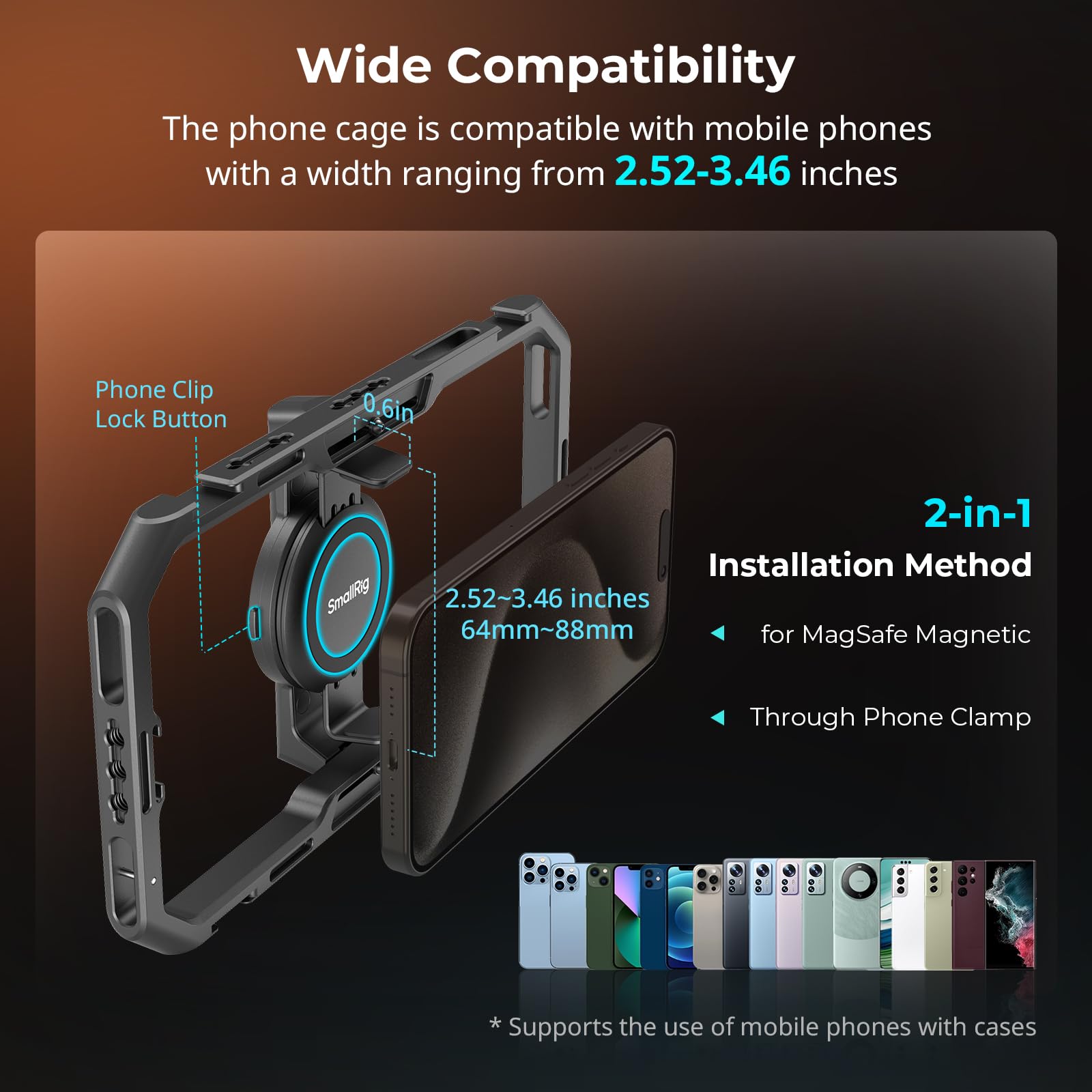 Foto 2 | Kit De Vídeo Smallrig Universal Quick Release Phone Cage Basic - Venta Internacional.