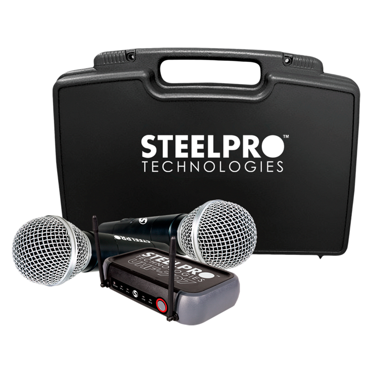 Foto 2 pulgar | Microfono Inalambrico Kit Steelpro Uhf-707 Profesional Color Negro
