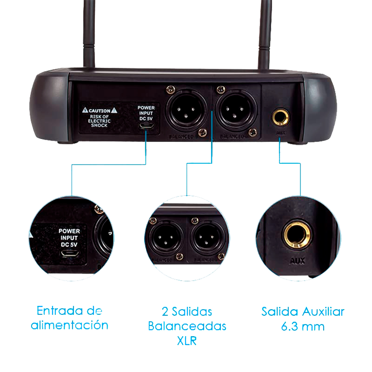 Foto 4 pulgar | Microfono Inalambrico Kit Steelpro Uhf-707 Profesional Color Negro