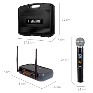 Foto 4 | Microfono Inalambrico Kit Steelpro Uhf-707 Profesional Color Negro