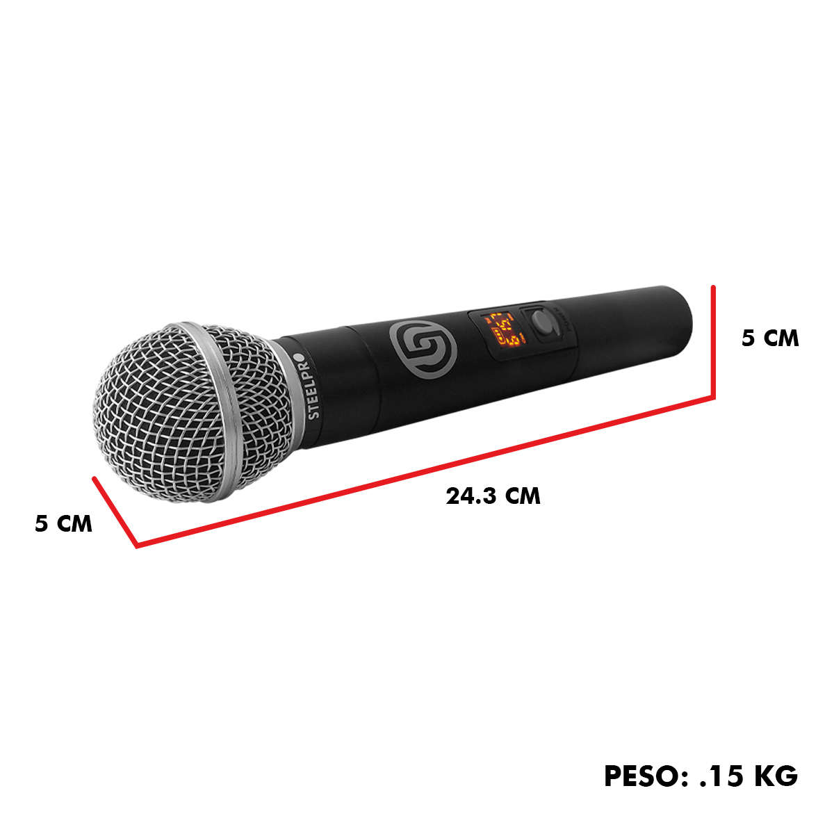 Foto 4 pulgar | Set Profesional 4 Micrófonos Inalámbricos Mod: Uhf-907 De 70m Steelpro Color Negro