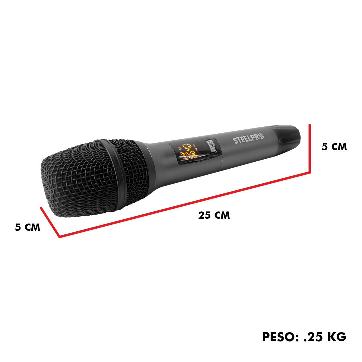 Foto 5 pulgar | Set Profesional 2 Micrófonos Inalámbricos Uhf 70m Steelpro Color Negro