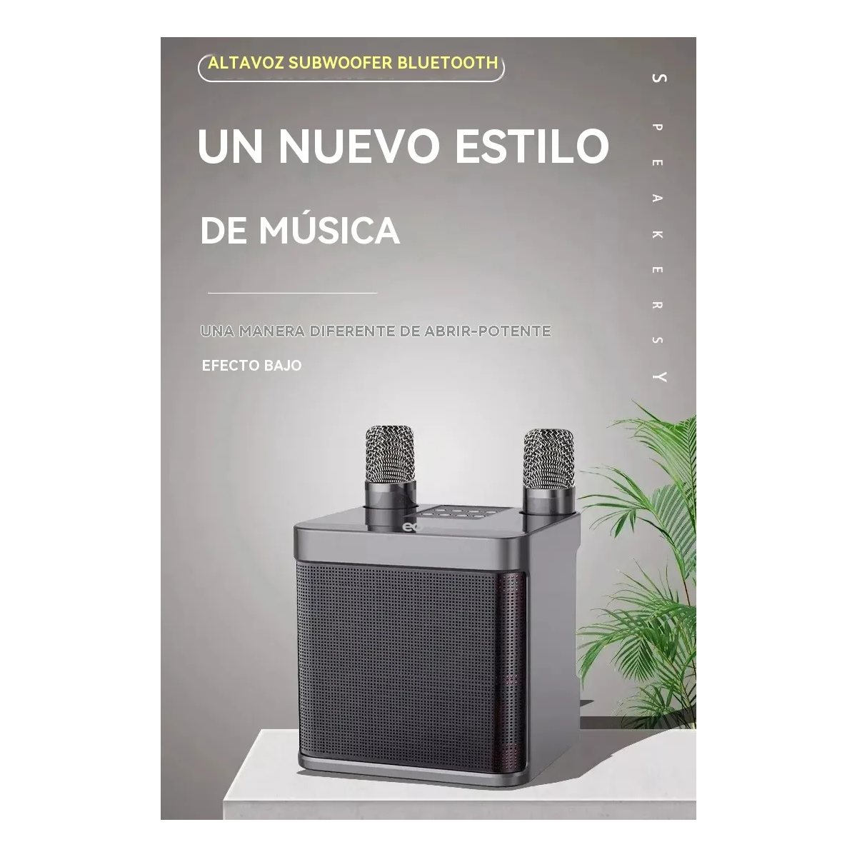 Foto 3 pulgar | Altavoz Bluetooth Portátil Con Micrófonos Para Karaoke Eo Safe Imports Esi-20207 Negro