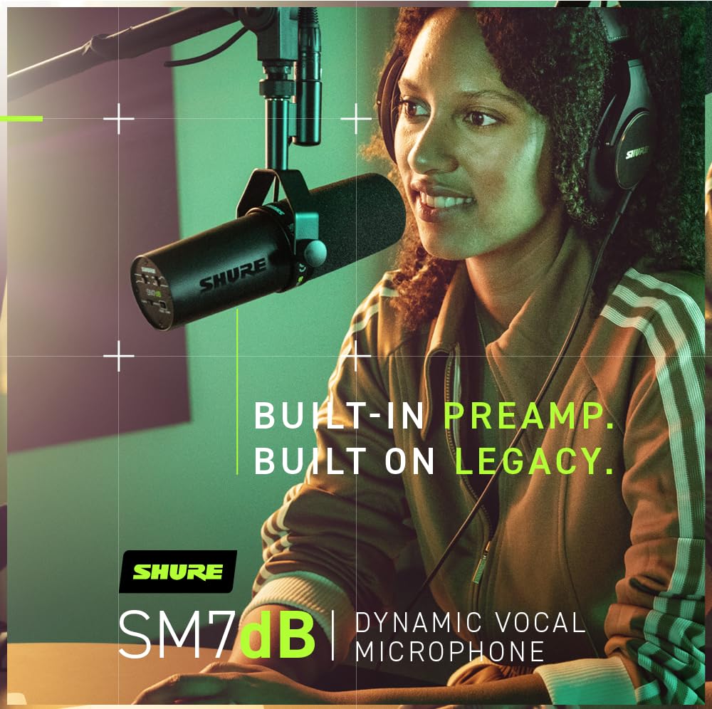 Foto 5 | Micrófono Vocal Dinámico Shure Sm7db Con Preamplificador - Negro - Venta Internacional.