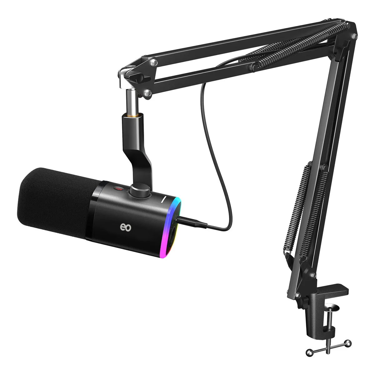 Foto 2 pulgar | Micrófono Dinámico Usb/xlr Rgb Con Brazo Eo Safe Imports Esi-20570 Negro