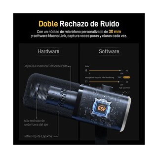 Foto 2 | Micrófono Dinámico Usb/xlr Rgb Con Brazo Eo Safe Imports Esi-20570 Negro