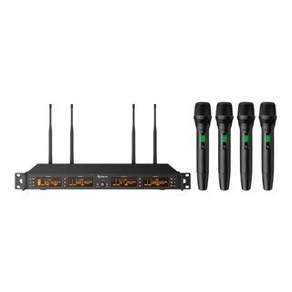 Foto 1 | Sistema Profesional Stagl De 4 Micrófonos Inalámbricos Uhf Con Selector Automático De Frecuencia Y B