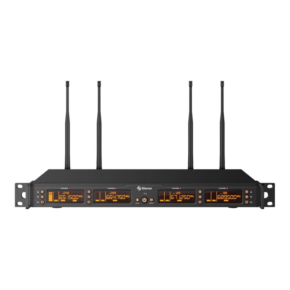 Foto 4 pulgar | Sistema Profesional Stagl De 4 Micrófonos Inalámbricos Uhf Con Selector Automático De Frecuencia Y B