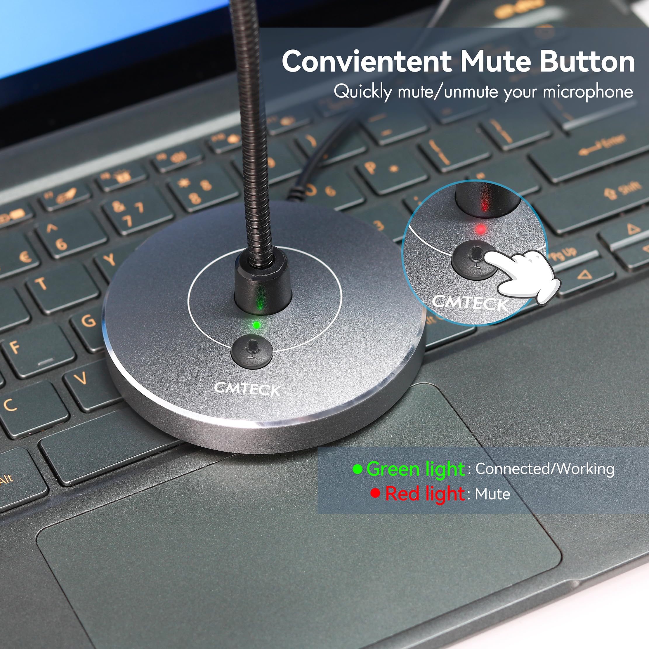 Foto 4 pulgar | Micrófono Usb Para Computadora Cmteck G009 Con Cancelación De Ruido  Gris - Venta Internacional.