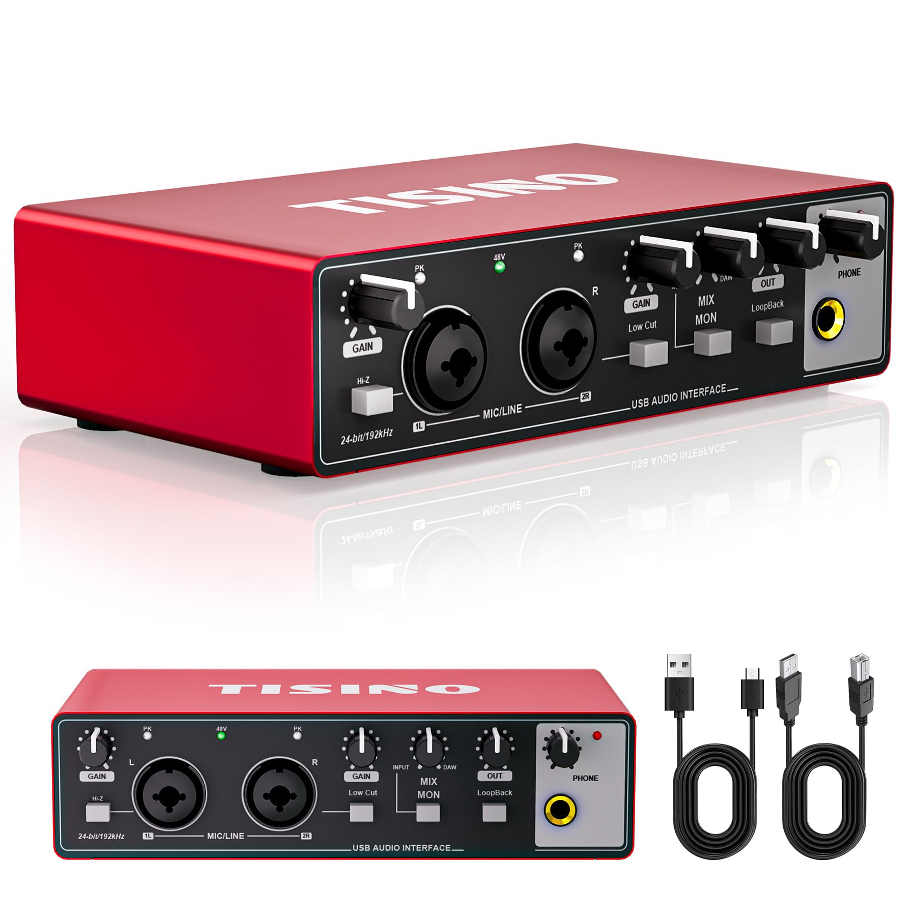 Foto 3 pulgar | Interfaz De Audio Tisino 2i2-24 Bits/192 Khz Usb Para Grabación - Venta Internacional.