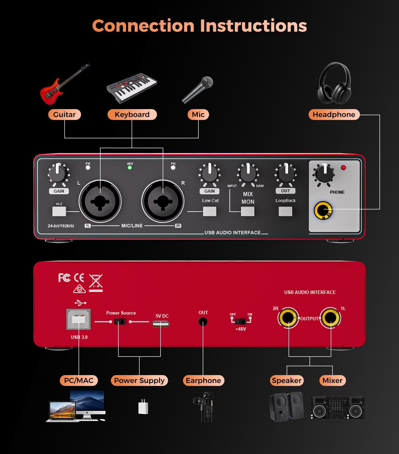 Foto 8 pulgar | Interfaz De Audio Tisino 2i2-24 Bits/192 Khz Usb Para Grabación - Venta Internacional.