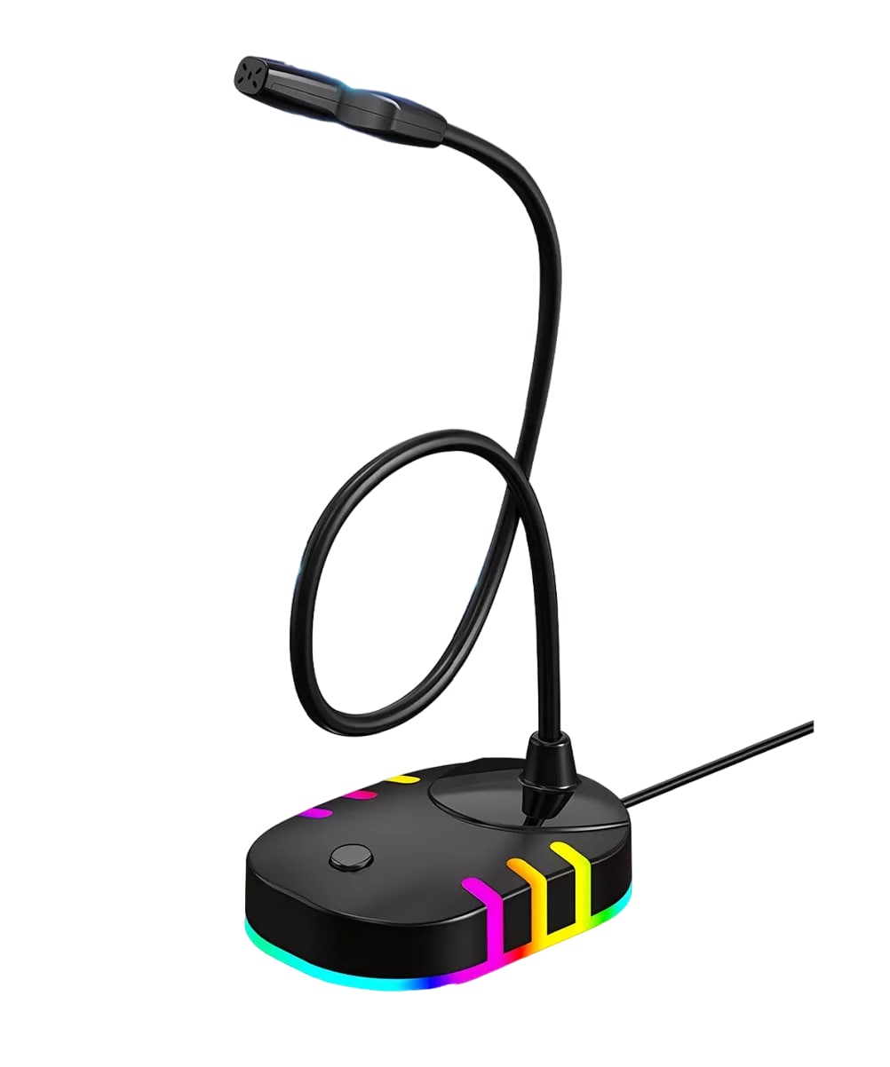 Micrófono Condensador Usb Gamer Profesional Rgb Para Pc Negro $439