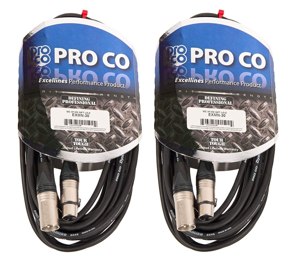 Foto 1 | Cable De Micrófono Proco Exmn-30 Excellines, 30 Pies (9 M), Paquete De 2 - Venta Internacional.