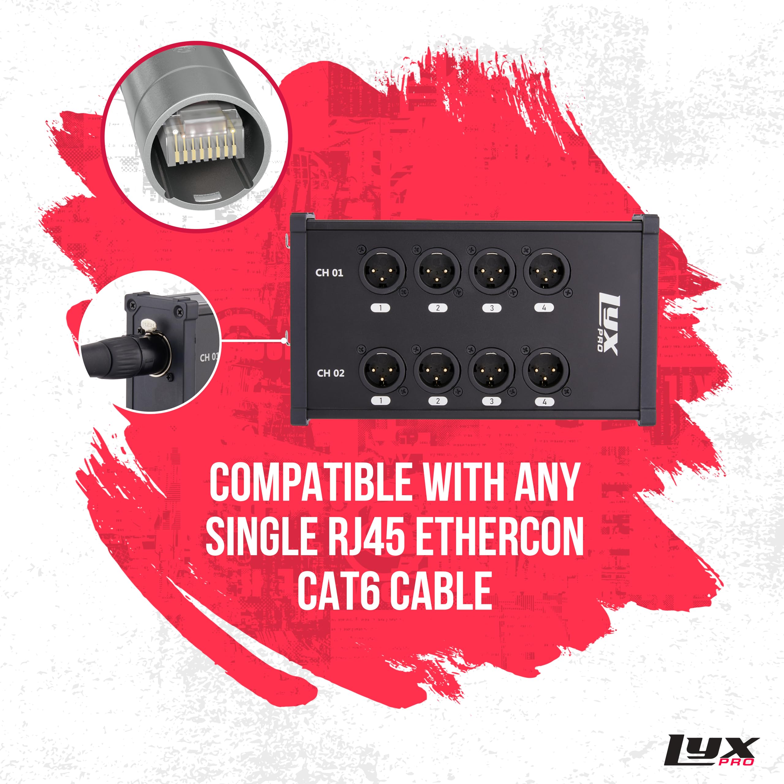 Foto 3 pulgar | Cable Xlr Lyxpro De 8 Canales, Doble Entrada, 3 Pines Macho A Rj45 - Venta Internacional.