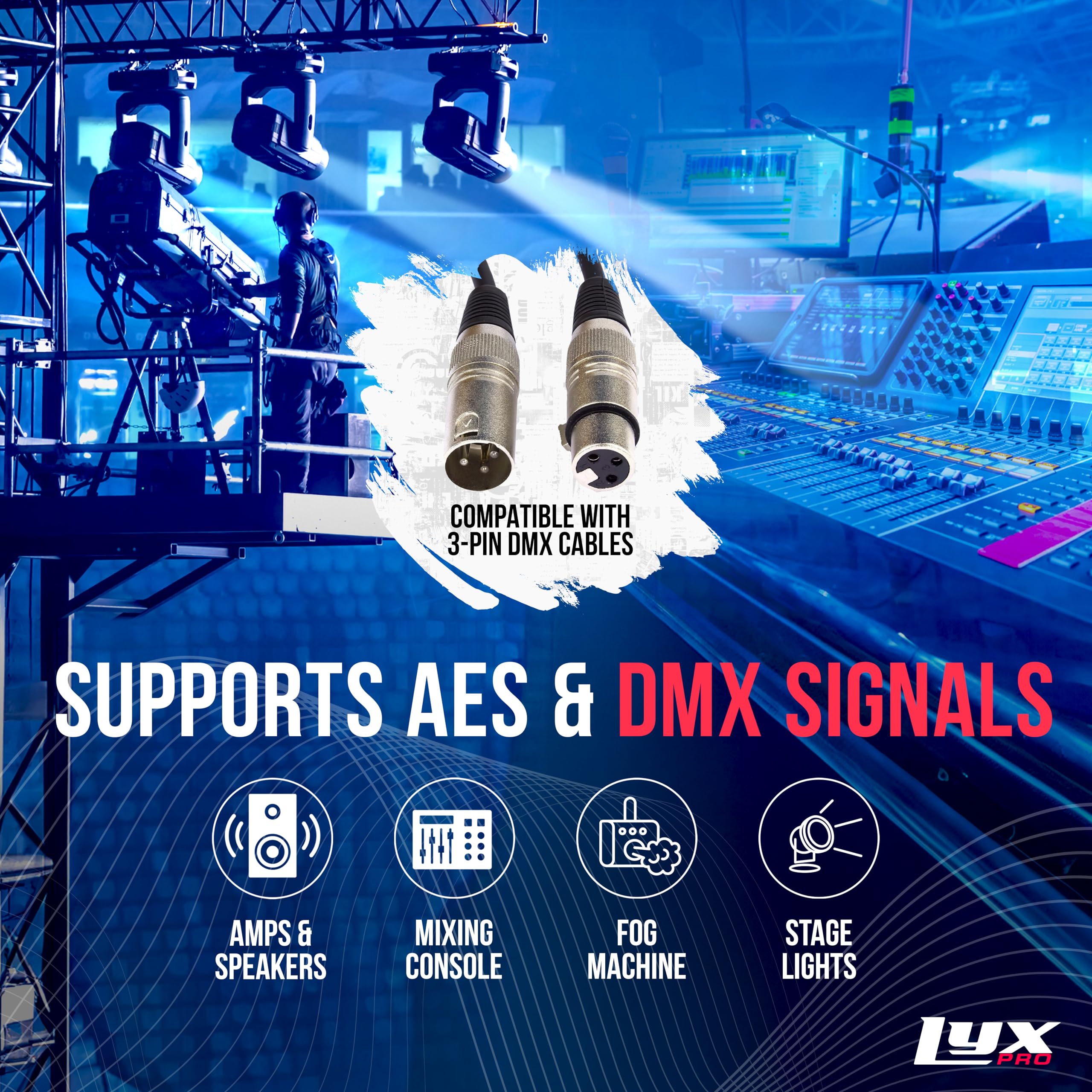 Foto 4 pulgar | Cable Xlr Lyxpro De 8 Canales, Doble Entrada, 3 Pines Macho A Rj45 - Venta Internacional.