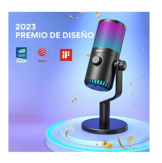 Foto 2 | Micrófono Gamer Condensador Usb Podcast Pc Dm30 Rgb Lab.g Negro