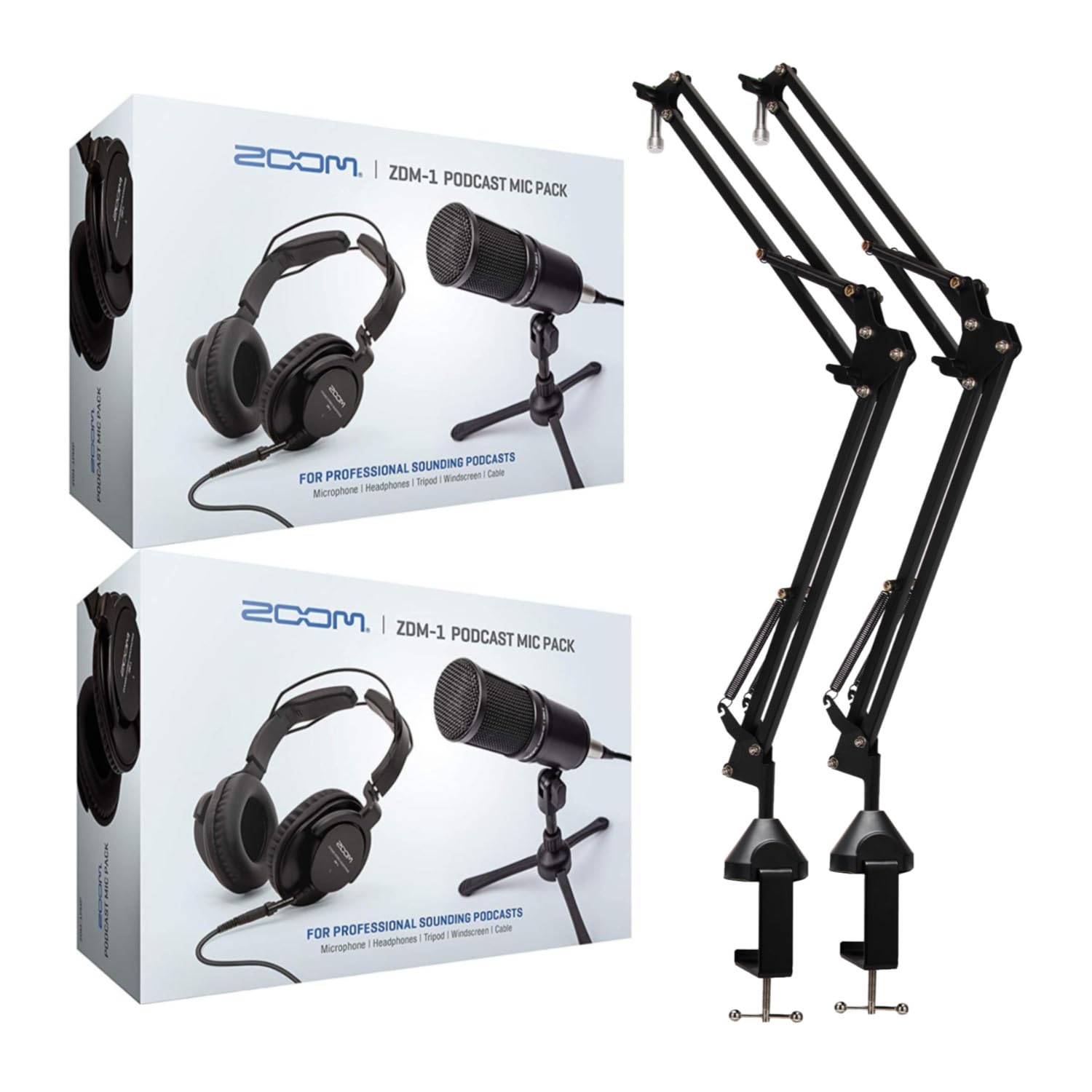 Foto 2 pulgar | Paquete De Micrófonos Para Podcasts Zoom Zdm-1 Para 2 Personas Con Auriculares Y Brazos - Venta Internacional.