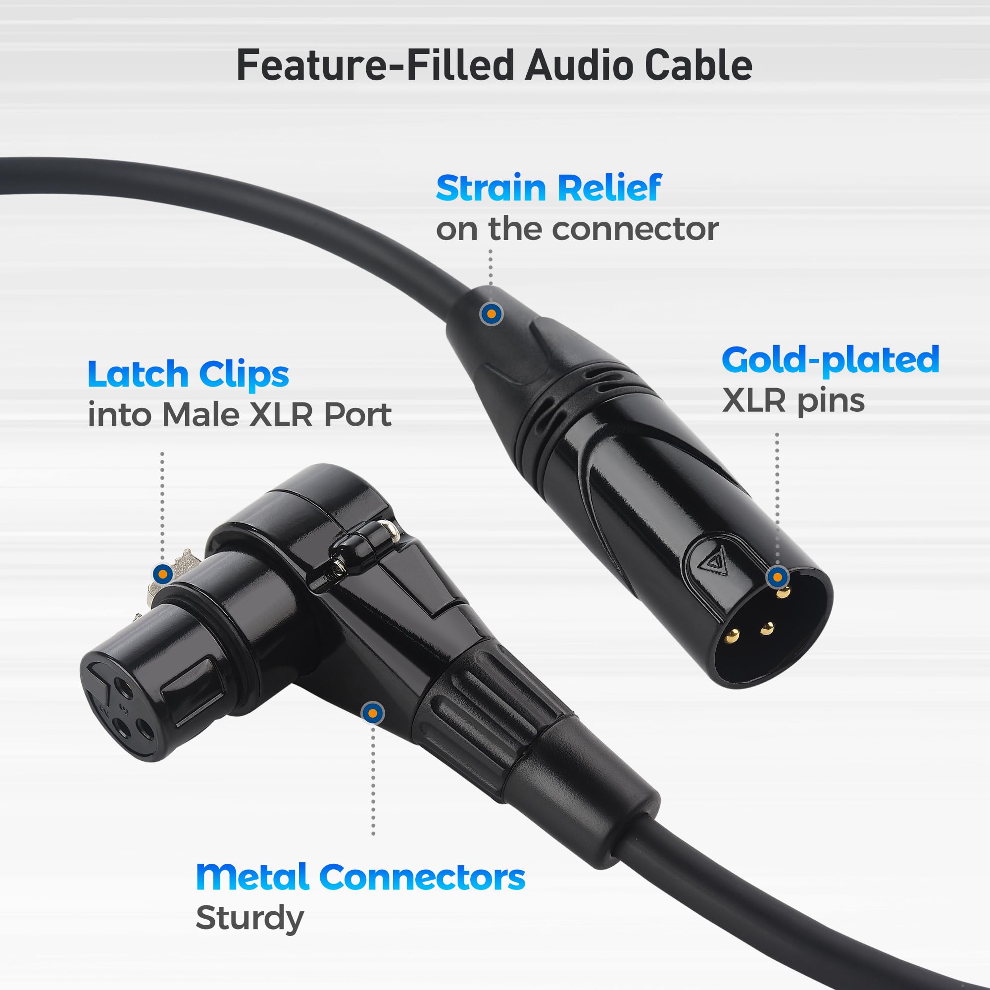 Foto 6 pulgar | Cable Xlr Matters Right Angle, 30 Cm, Paquete De 2 Unidades, Negro - Venta Internacional.